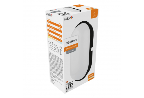 (Triton-O) resistentes às gotas Luz de teto Oval IP65 20W NW Preto 100lm/W