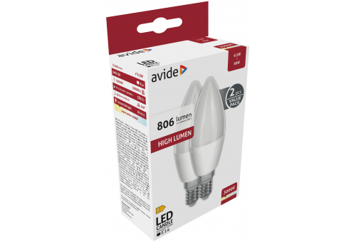 LED Candle Twin pack 6.5W E14 WW