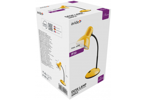 Lampă de birou Galben Simple Avide Basic + bec LED