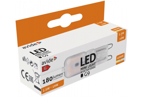 Bec LED capsulă 2.5W G9 NW orizontal Avide