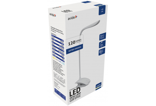 Lampă de birou LED 1.5W cu clemă Alb Avide