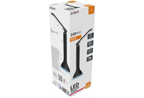 Lampă de birou LED 4W cu lumină ambientală RGB Negru Avide