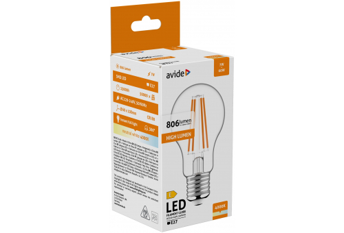 Bec LED Filament Globe 7W E27 NW Avide