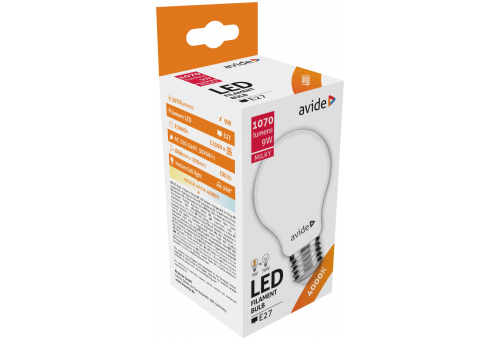 Bec LED Filament Globe Opac 9W E27 NW Avide