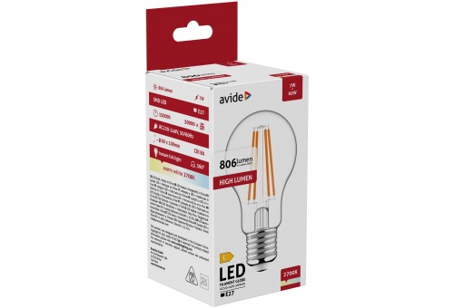 Bec LED Filament Globe 7W E27 WW Avide