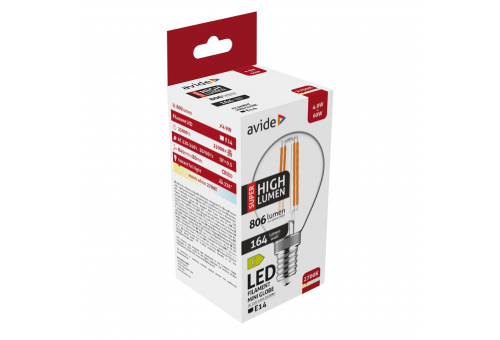 LED Filament Mini Globo 4.9W E14 WW 2700K Super High Lumen
