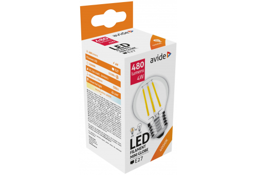 Bec LED Filament Mini Globe 4W E27 NW Avide