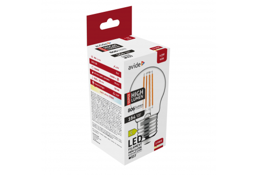 LED Filament Mini Globo 4.9W E27 WW 2700K Super High Lumen