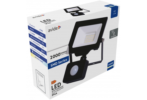 LED Flood Light Slim SMD 20W CW PIR