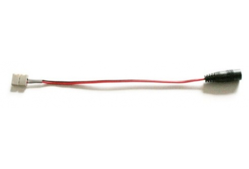 Avide LED Szalag 12-24V DC csatlakozó, forr.mentes, fehér, 8mm/150mm (10 db-os csom.)
