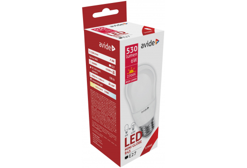 Bec LED Mini Globe B45 6W E27 EW Avide