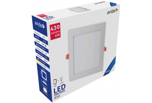 LED Luz de teto encastrável quadrada Alu 6W CW