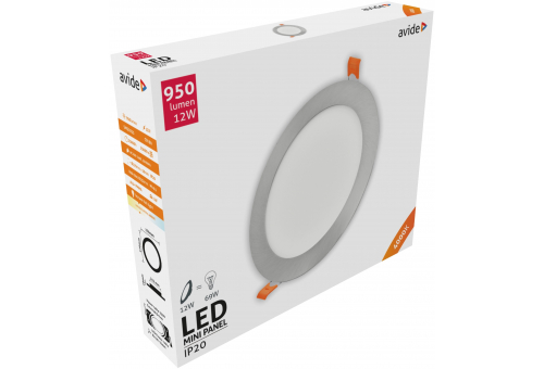 LED Encastrável Redondo Luz de teto Alu Cetim Níquel 12W NW