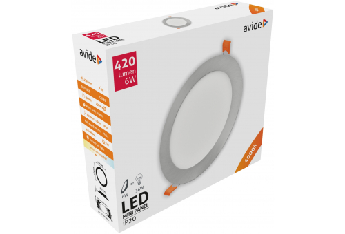 LED Encastrável Redondo Luz de teto Alu Cetim Níquel 6W NW