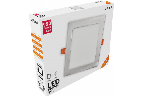 LED Luz de teto encastrável quadrada Alu Cetim Níquel 12W NW