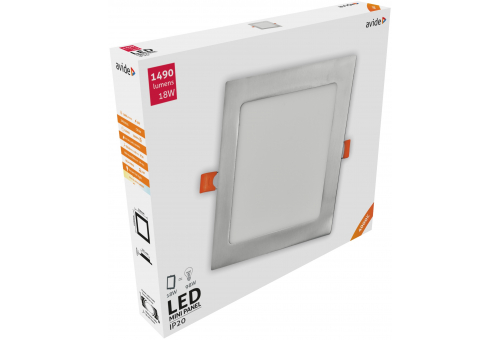 LED Luz de teto encastrável quadrada Alu Cetim Níquel 18W NW