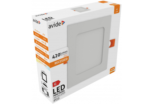 LED Luz de teto encastrável quadrada Alu 6W NW