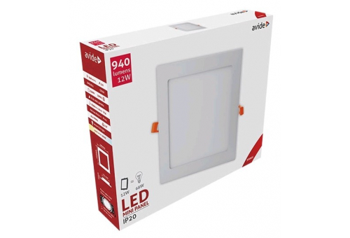 LED Einbaubare Rechteckige Deckenleuchte Alu 12W WW