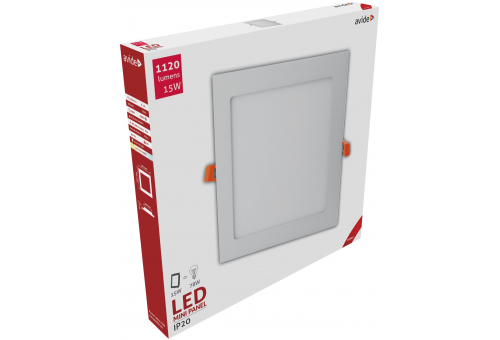 LED Luz de teto encastrável quadrada Alu 15W WW