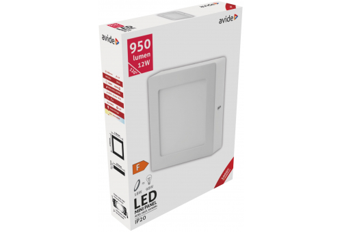 LED Pode ser montado na parede Quadrado Luz de teto Alu 12W WW