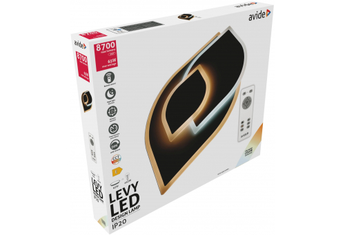 Luz de teto design Levy 65W(32.5+32.5) RF com telecomando