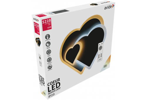 Luz de teto design Coeur 55W(27.5+27.5) RF com telecomando