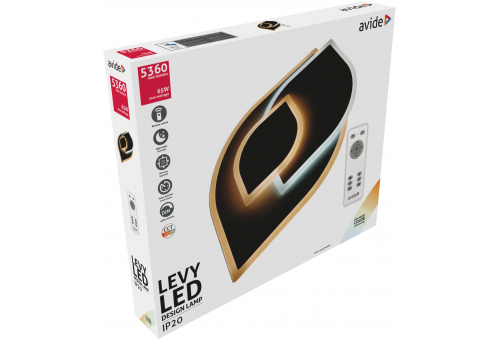 Luz de teto design Levy 65W(32.5+32.5) RF com telecomando