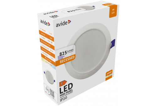 Plafonieră LED 9W NW încastrabilă rotundă plastic Avide