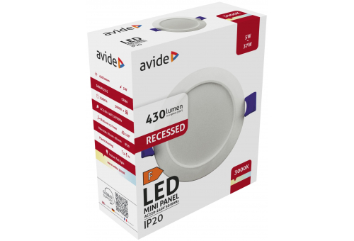 Plafonieră LED 5W WW încastrabilă rotundă plastic Avide