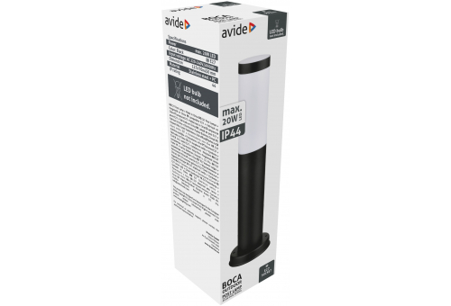 Candeeiro de pé exterior Boca 1xE27 450mm IP44 Preto