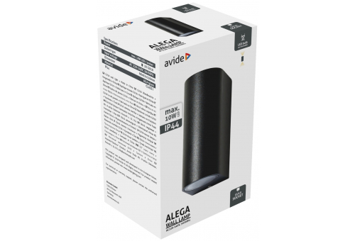 Candeeiro de parede exterior Alega 2xGU10 IP44 Preto