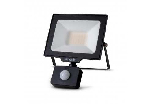 Avide LED Frosted Flood Light Slim SMD 30W NW 4000K PIR with Quick Connector